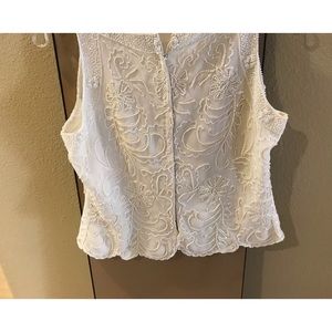 Beautiful white beaded sleeveless dressy top
